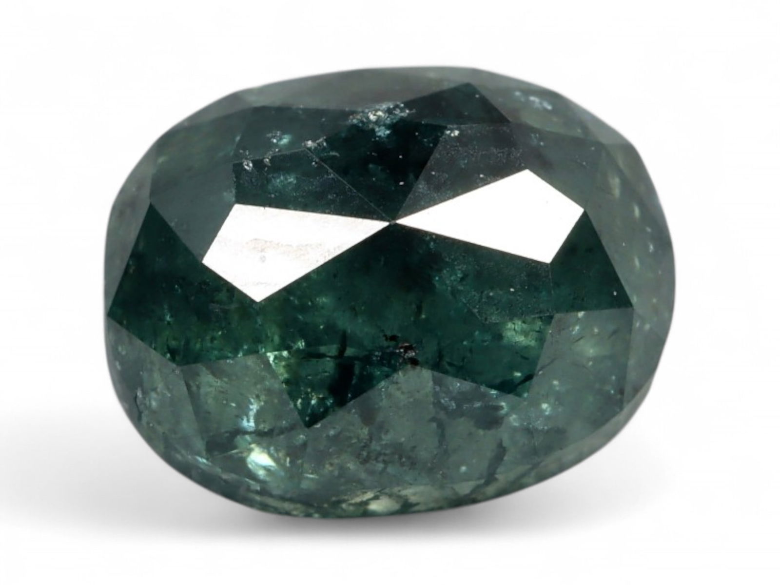 1.06ct Natural FANCY GREEN Diamond, Irradiated, 6.4mm (1 of 2)