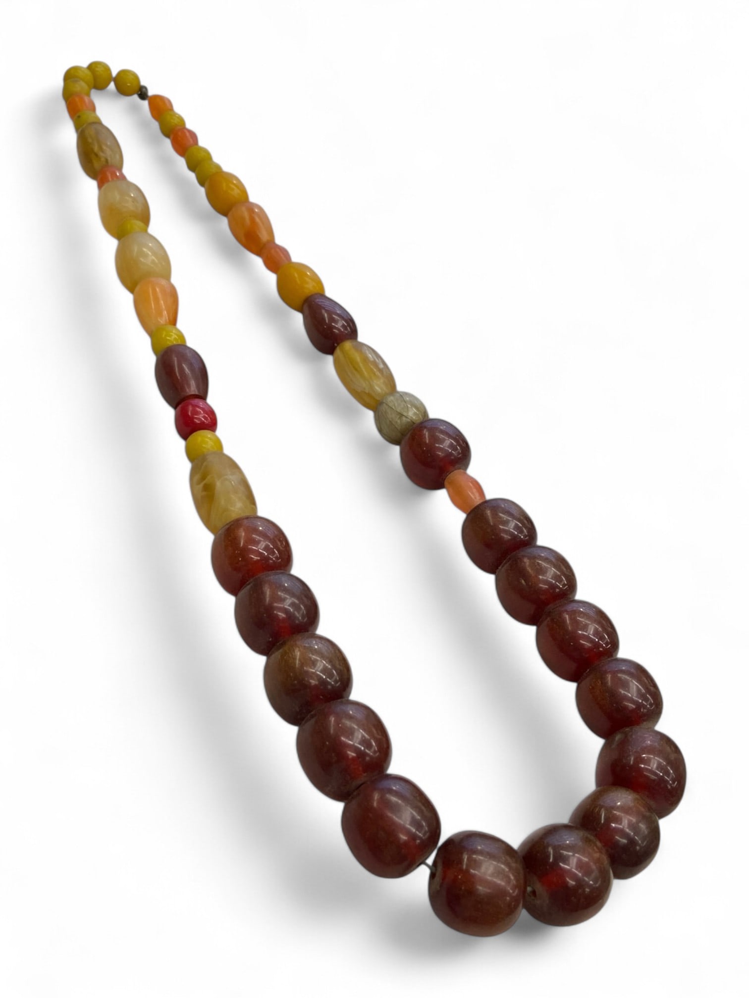 Vintage Tibetan Multi-Tone Butterscotch & Cherry Amber Bead Necklace, 250g (1 of 4)
