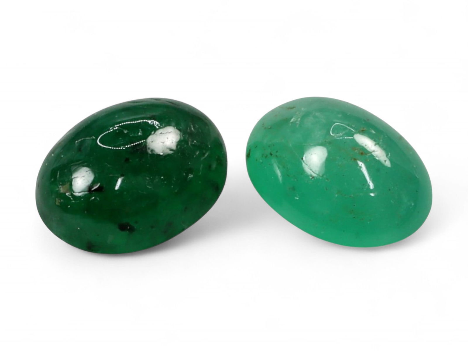 4.50Ct Natural ZAMBIAN Emerald Cabochon Pair (1 of 2)