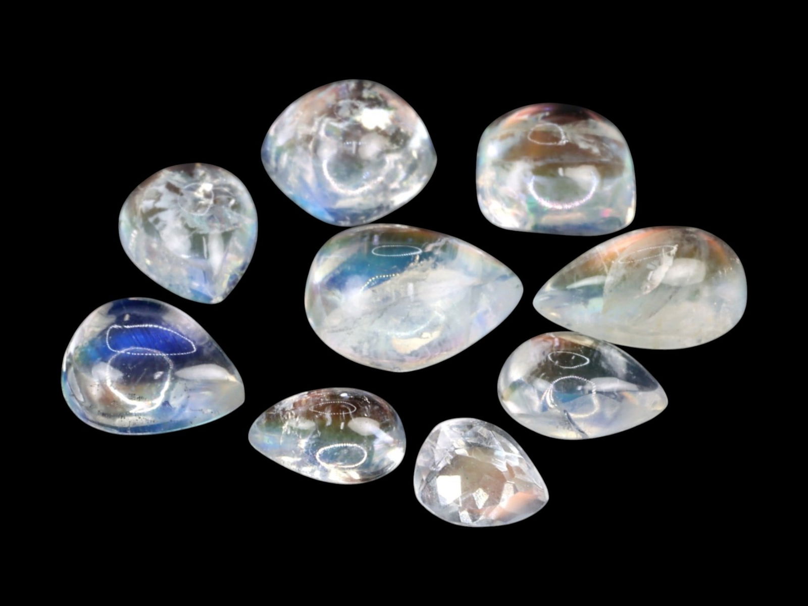 7.45Ct Natural RAINBOW MOONSTONE Cabochon Parcel Lot (1 of 1)