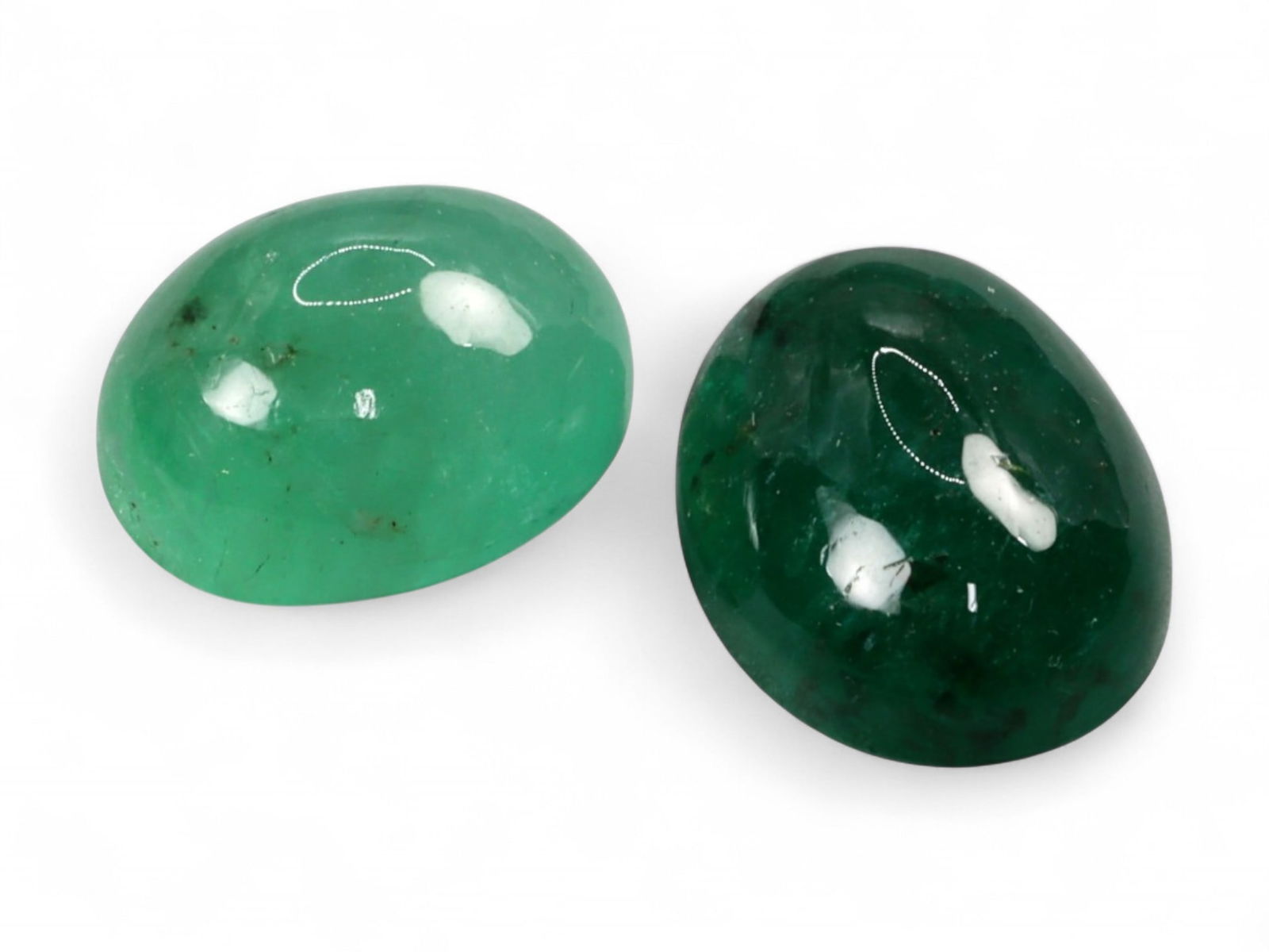 9.80Ct Natural ZAMBIAN Emerald Cabochon Pair (1 of 2)