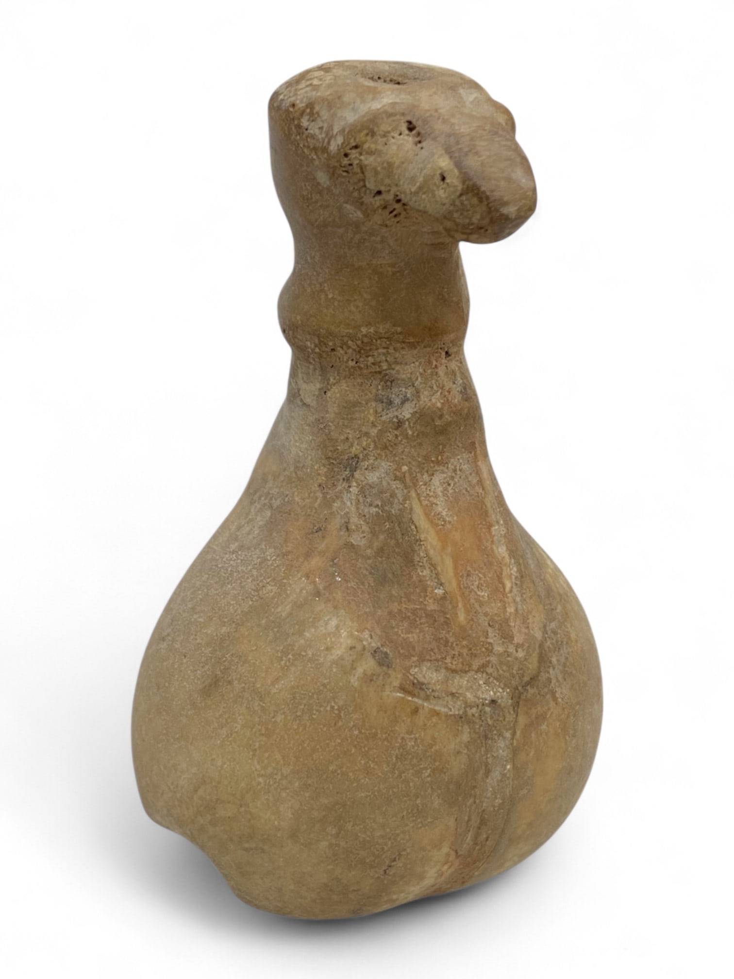 Ancient Coptic Egyptian Stylized Bone Fertility Idol, c. 4th-7th Century CE, 56g: This rare and evocative artifact dates to the Coptic period of Egypt, between the 4th and 7th centuries CE, a time of spiritual transformation as ancient Egyptian traditions converged with early Chris