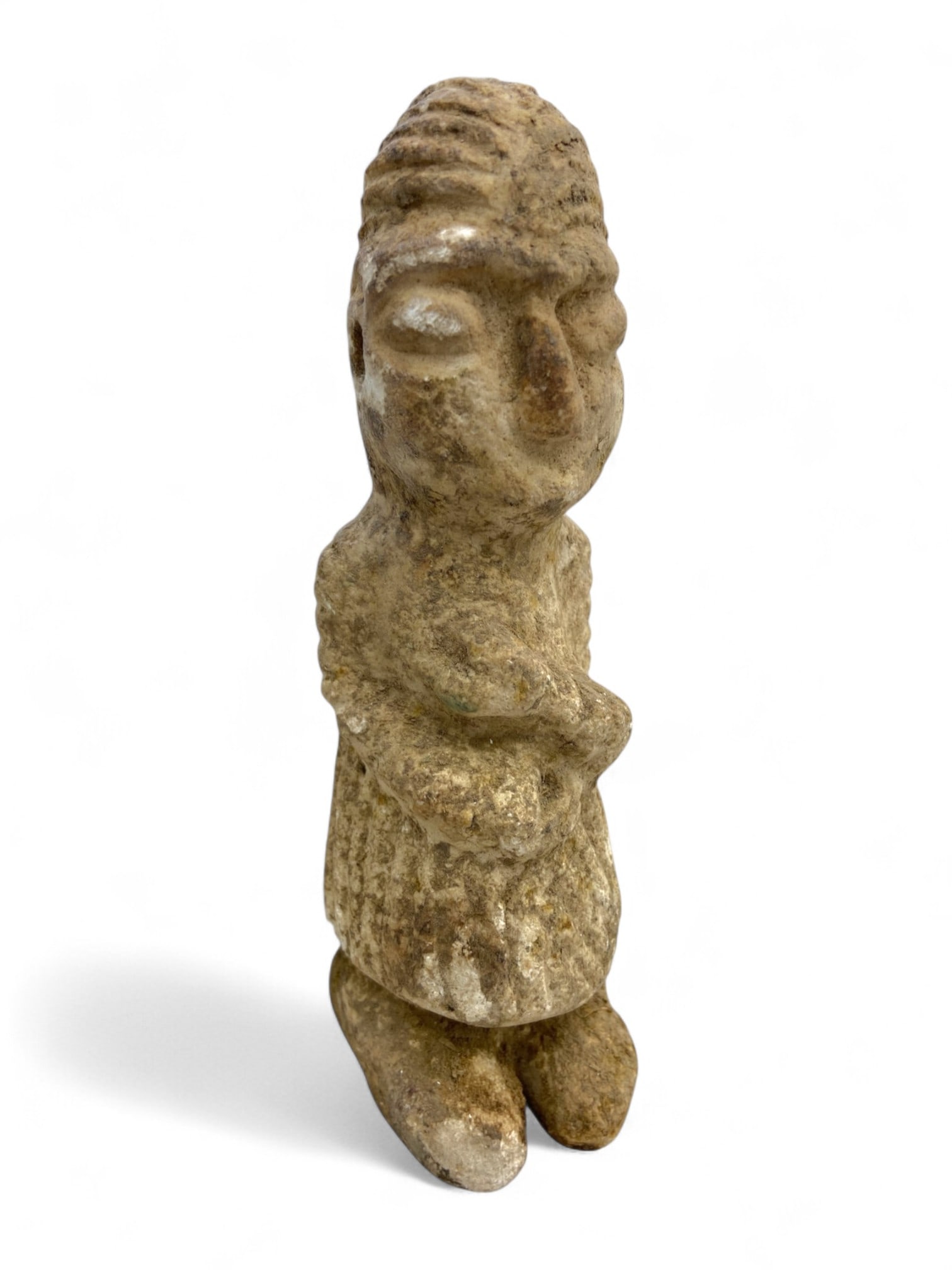 Ancient Near Eastern Stylized Worshipper Idol in Carved Stone, c. 3rd Millennium BCE, 251g (1 of 4)