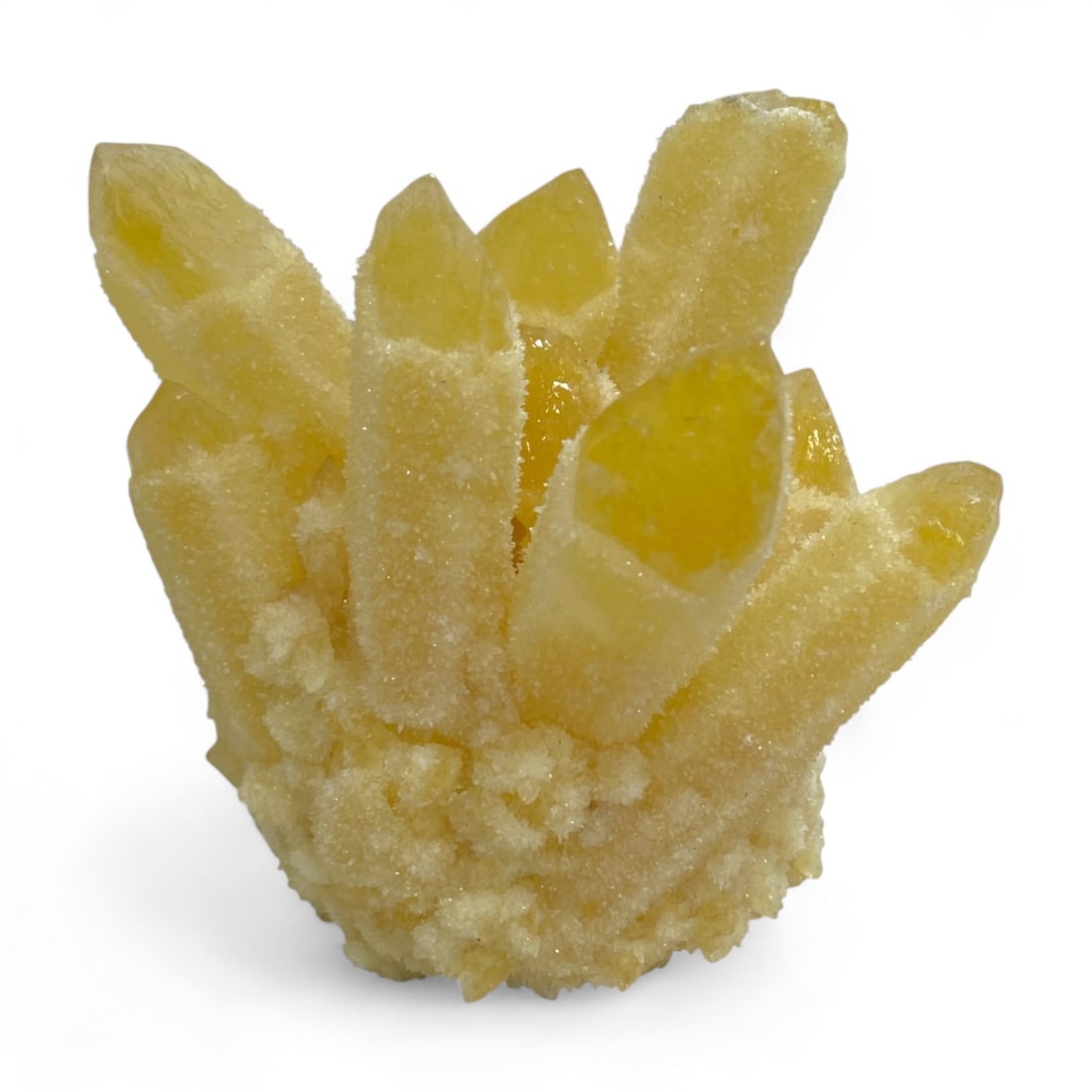 Golden Citrine Quartz Crystal Cluster with Druzy Coating, 388g (1 of 3)