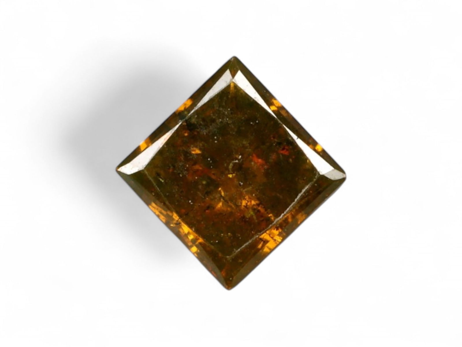 0.59Ct Natural Fancy Brown Princess-Cut Diamond (1 of 2)