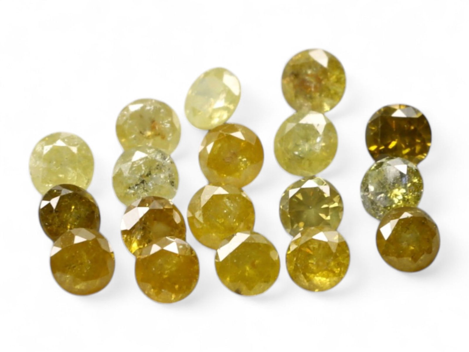 1.00Ct Fancy Yellow Diamond Lot, Round Brilliant Cuts, 18pcs, 2.3mm (1 of 1)