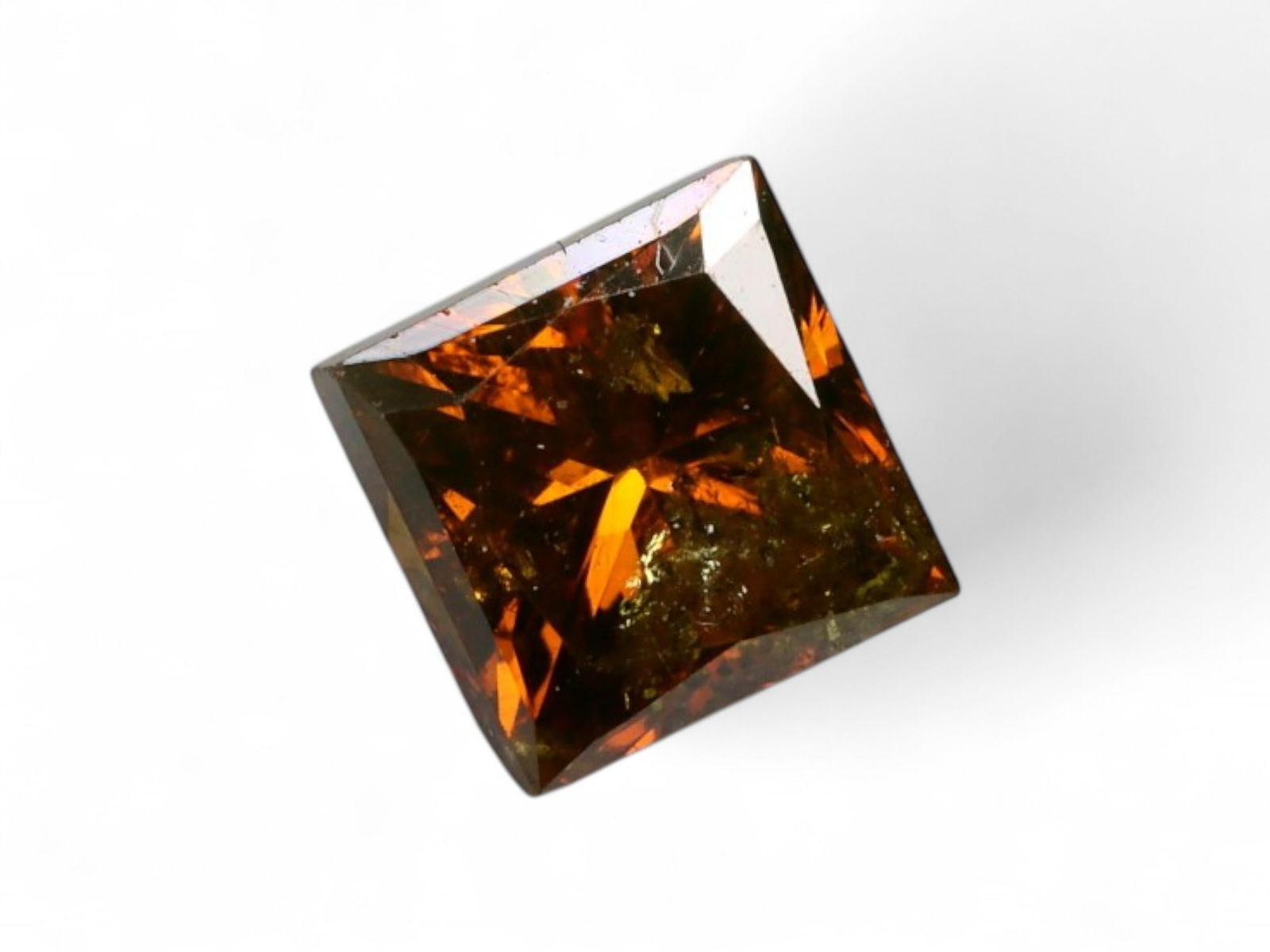0.59Ct Natural Fancy Brown Princess-Cut Diamond (1 of 2)