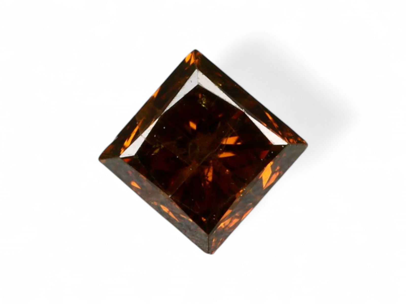 0.59Ct Natural Fancy Brown Princess-Cut Diamond (1 of 2)