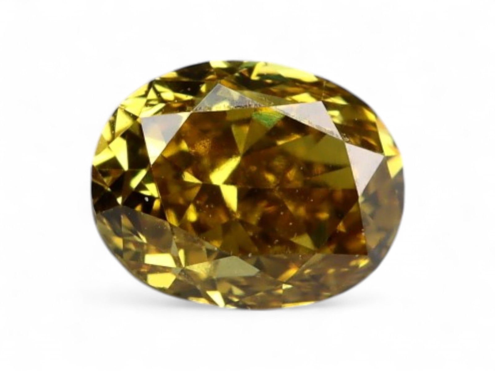 0.24Ct Natural Fancy Yellow Diamond, 4mm: Glowing with soft golden intensity, its faceted dome captures warm ambient light, displaying gentle flashes of lemon-gold and honey tones. A lively and elegant option for accent settings or centerpiec