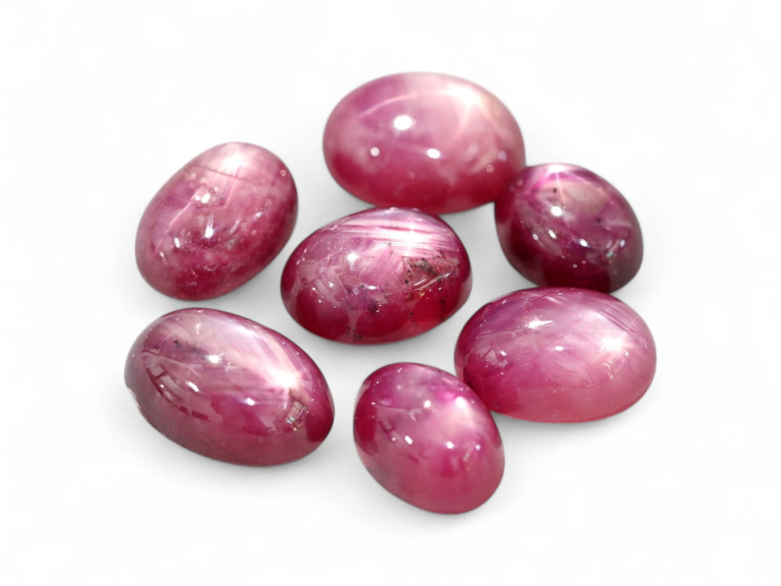 25.06 Carats Deep Pinkish Red Star Ruby Cabochon Lot - Natural Burmese Stones (1 of 1)