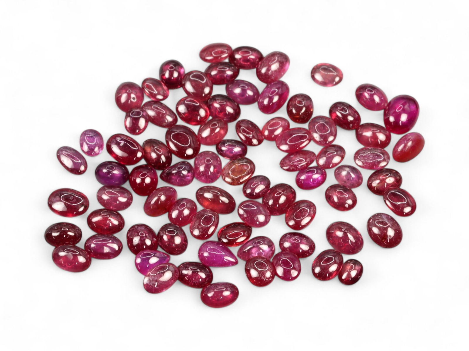 22.21 Carats Deep Pinkish Red Ruby Cabochon Lot - Natural Mozambique Stones (1 of 1)