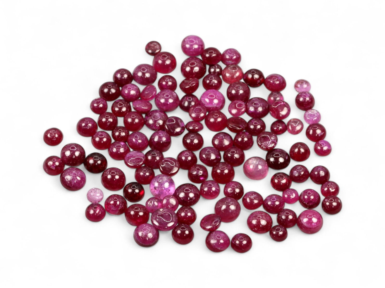 24.26 Carats Magenta Red Ruby Cabochon Lot - Natural Mozambique Stones (1 of 1)