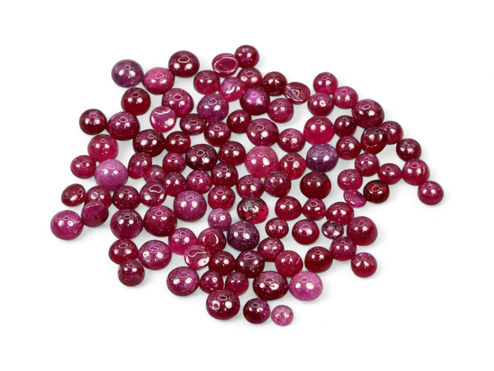 24.26 Carats Magenta Red Ruby Cabochon Lot - Natural Mozambique Stones (1 of 1)