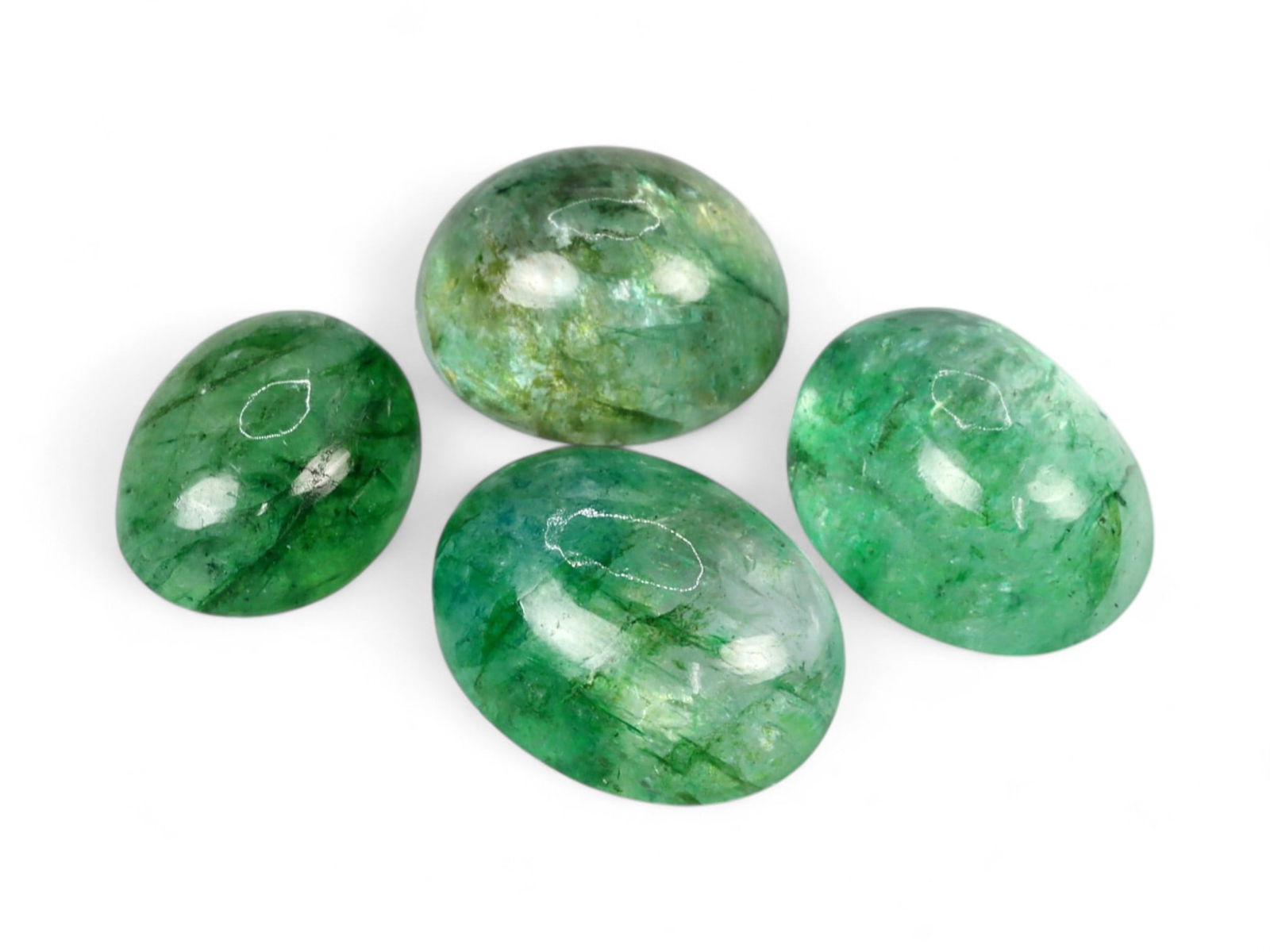 31.65 Carats Green Emerald Cabochon Lot - Natural Zambian Stones (1 of 1)