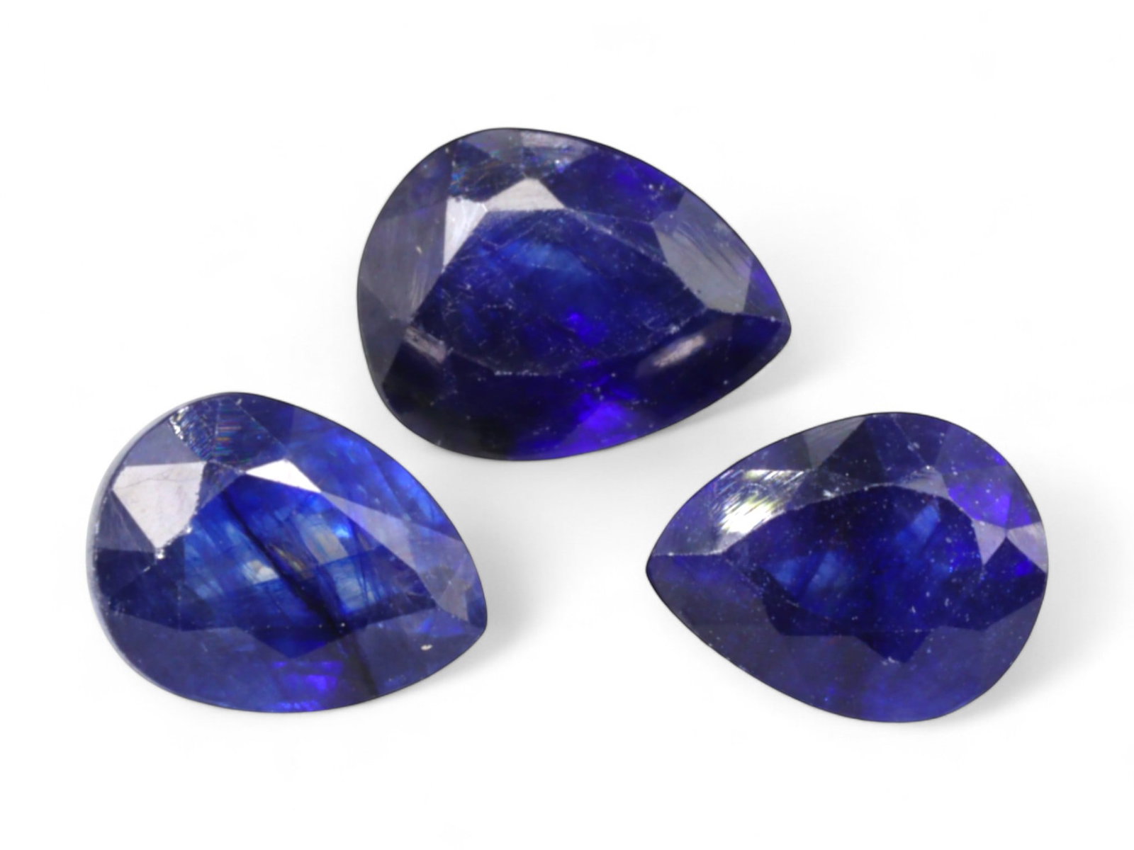 9.82 Carats Deep Blue Sapphire Pear Lot - Natural African Stones (1 of 2)