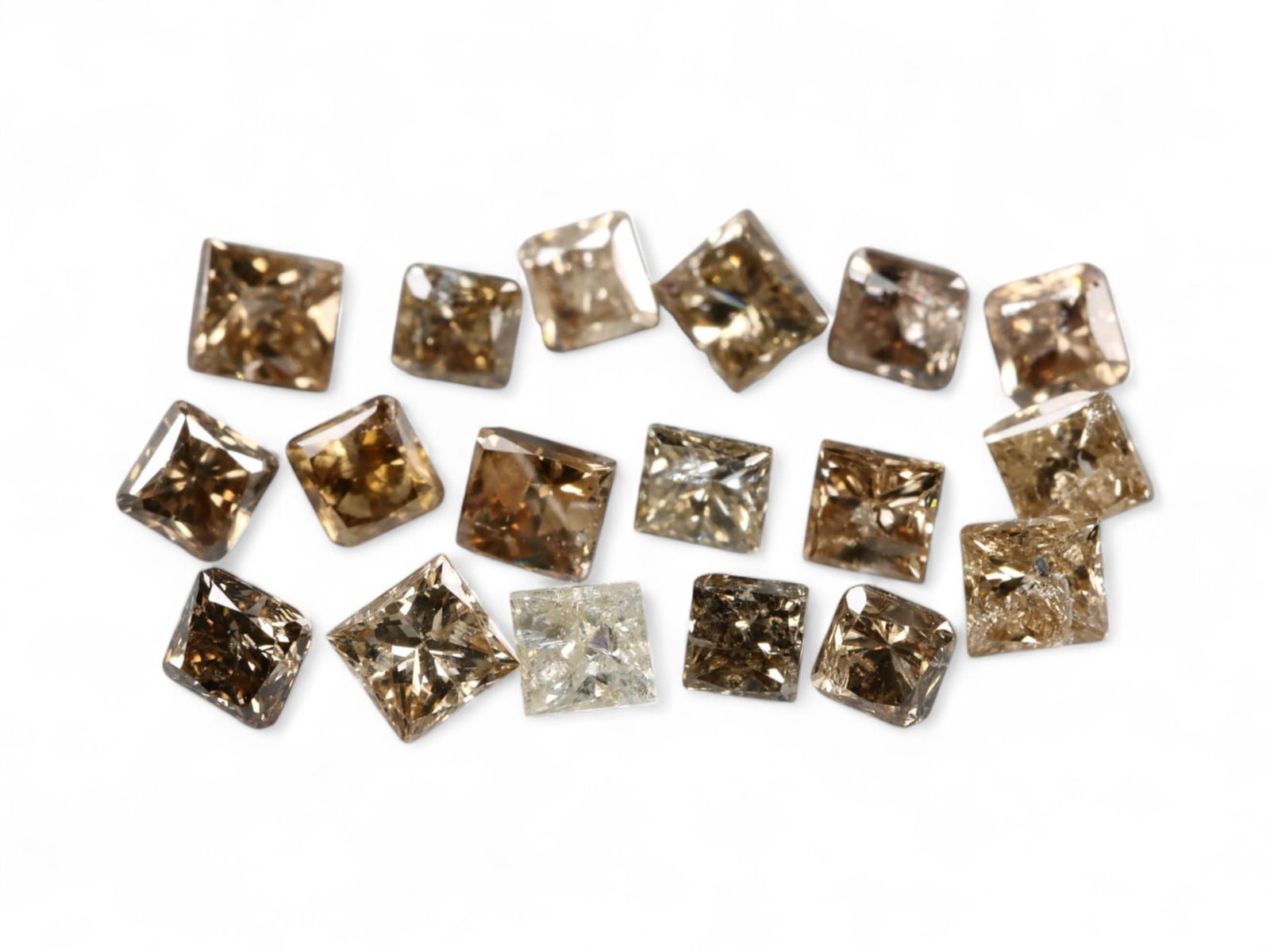 1.15 Carats Champagne Brown Diamond Lot - Natural Princess-Cut Selection (1 of 1)