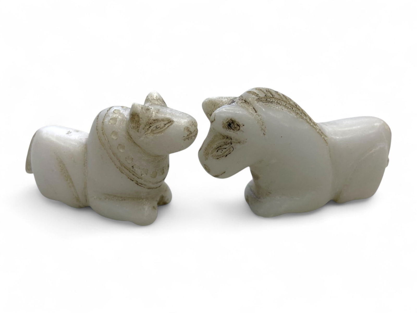 Ancient Indus Valley Humped Bull & Horse Alabaster Miniature Sculptures, c. 3rd Millennium BCE, 62 g (1 of 4)