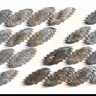 Ancient Roman AE3 Imperial Bronze Coin Collection, c. 4th Century CE, 26 gram: This well-matched group of 16 ancient Roman AE3 bronze coins reflects the political continuity and evolving symbolism of the 4th century CE-a period that witnessed the reign of Constantine the Great,