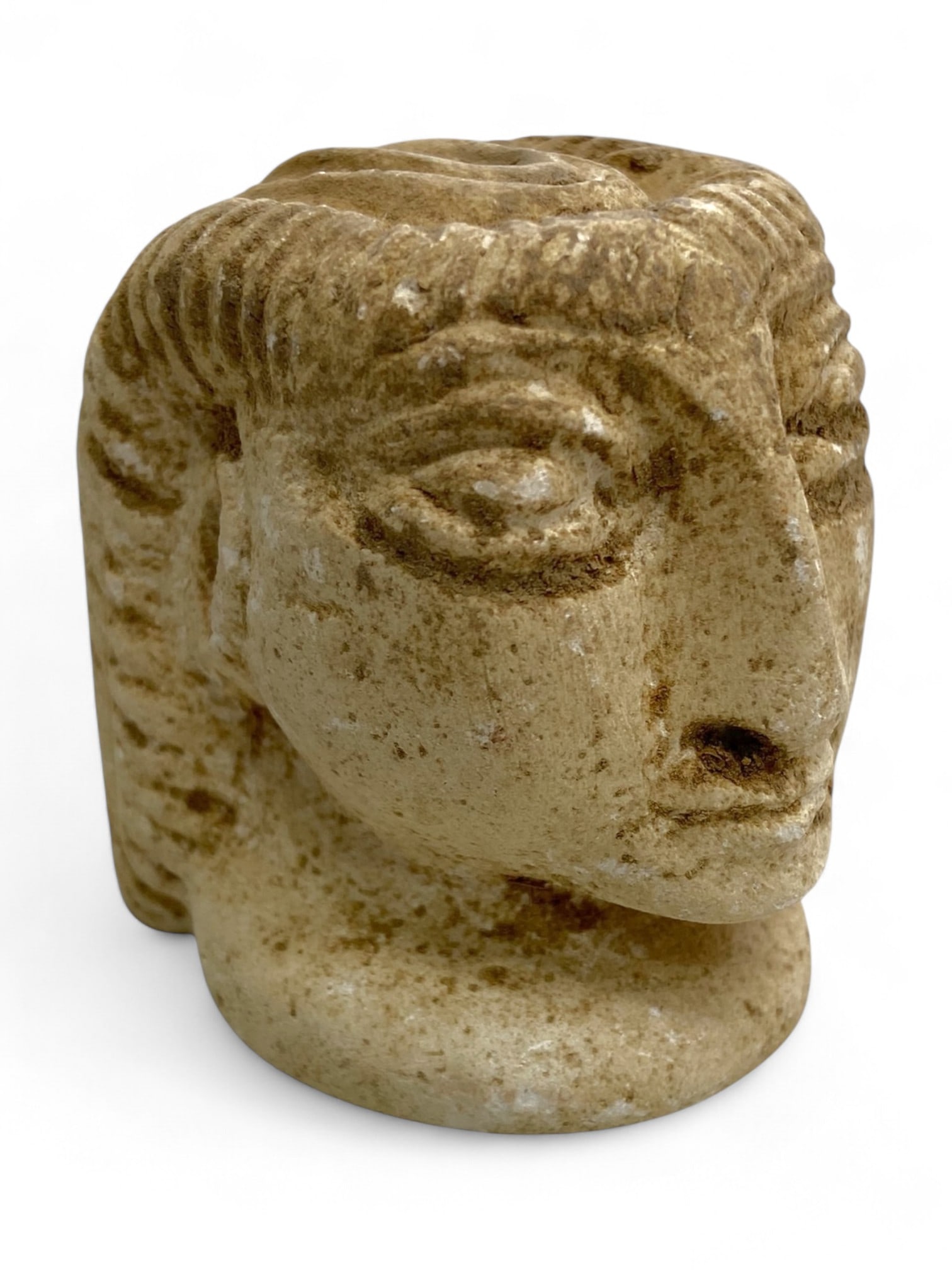Ancient Bactrian Stylized Female Marble Bust Idol, c. 3rd-2nd Millennium BCE, 106g (1 of 5)