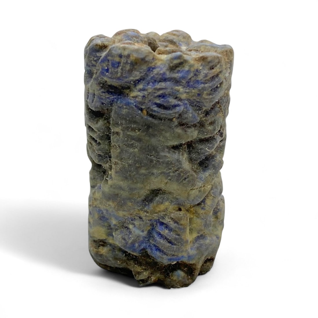 Ancient Mesopotamian Lapis Lazuli Cylinder Seal of Hero and Lion, c. 2nd Millennium BCE, 23g (1 of 4)