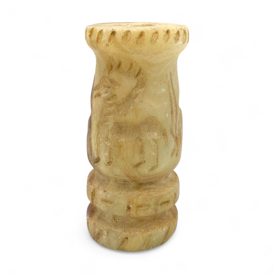 Ancient Near Eastern Animal Motif Alabaster Kohl Vessel, c. 1st Millennium BCE, 8cm (1 of 4)