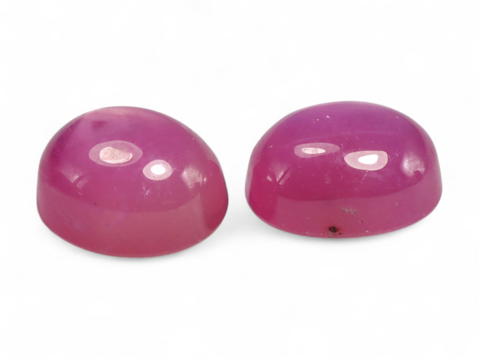 9.69 Carats Pinkish-Red Ruby Cabochon Pair - Natural Madagascar Stones (1 of 1)