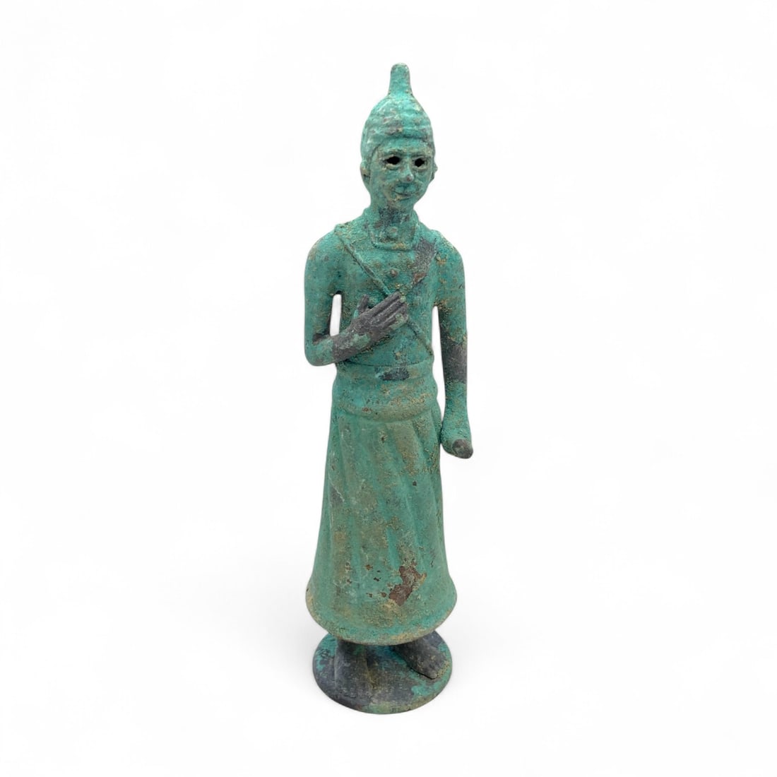 Ancient Luristan Standing Worshipper Bronze Figurine, c. 9th-7th Century BCE, 240g (1 of 4)
