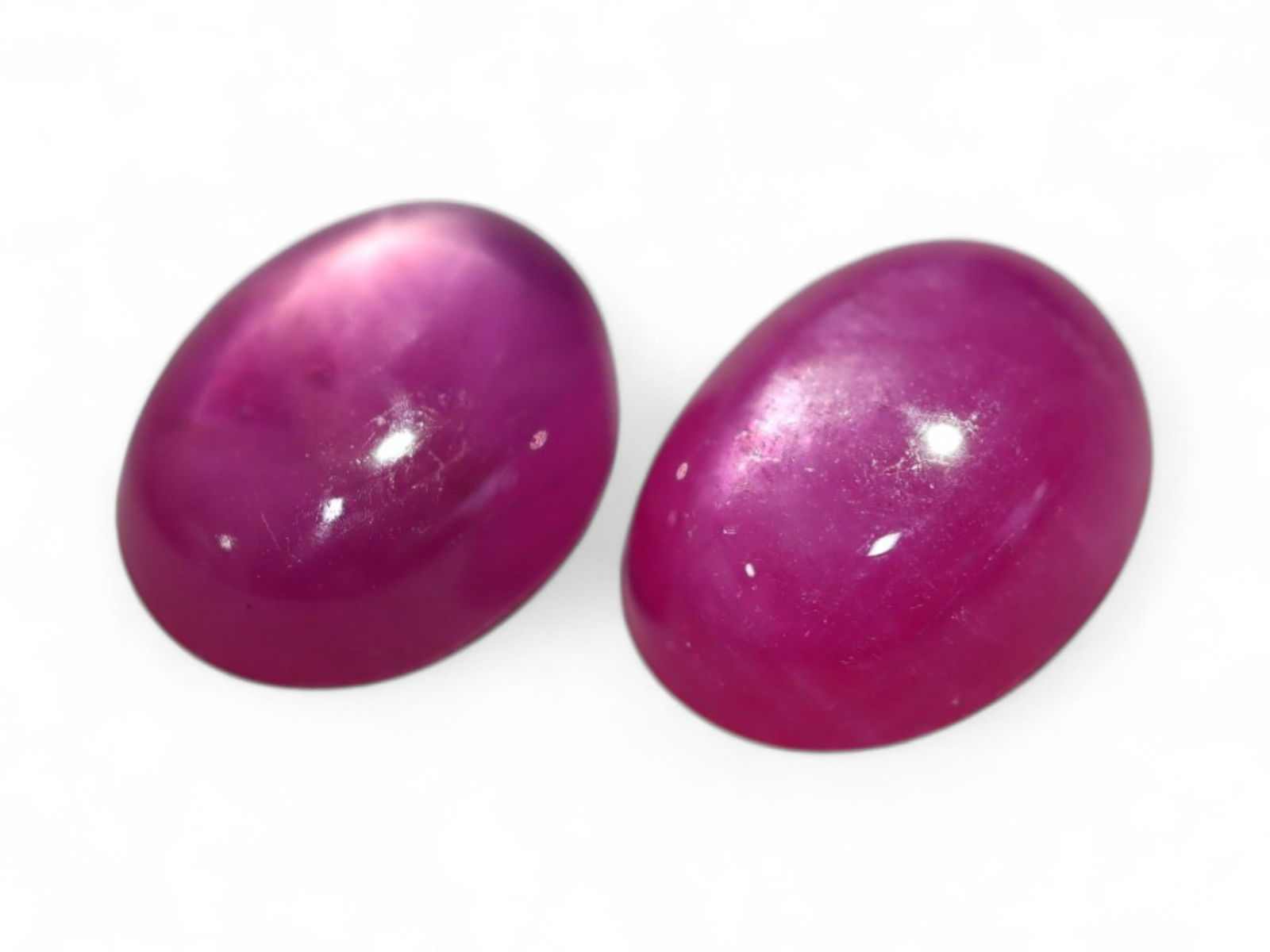 9.29 Carats Pinkish Red Ruby Cabochon Pair - Natural Mozambique Stones (1 of 1)