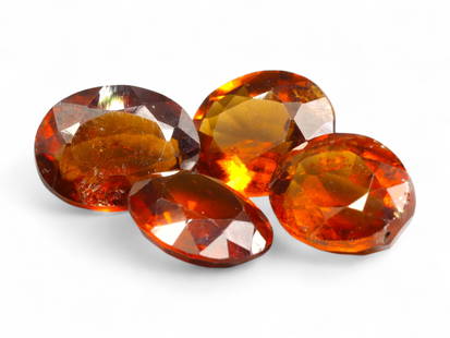 14.08 Carats Deep Honey Orange Hessonite Garnet Lot - Natural Sri Lankan Stones: This striking lot of hessonite garnets glows with rich honey-orange and amber hues, each gem capturing a molten warmth that seems to flicker from within. The stones exhibit the signature syrupy transl