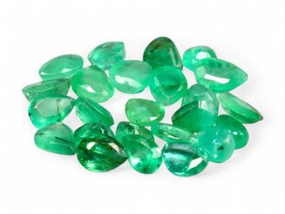 3.41 Carats Vivid Green Emerald Pear Lot - Natural Colombian Stones: This lot of pear-shaped emeralds shines with the lush, garden-green glow for which Colombian stones are celebrated. Each gem captures a slightly varied tone within the vivid green spectrum, enhanced b