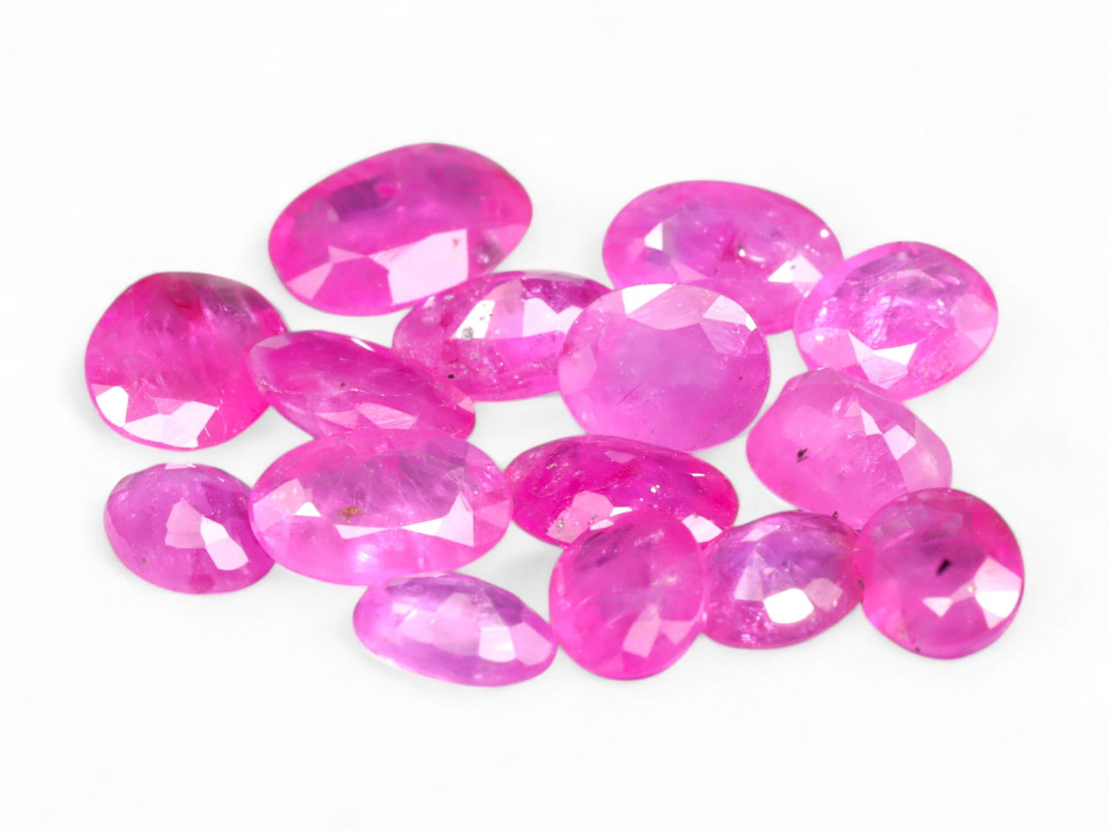 7.13 Carats Vivid Pinkish Red Ruby Oval Lot - Natural Mozambique Stones (1 of 1)