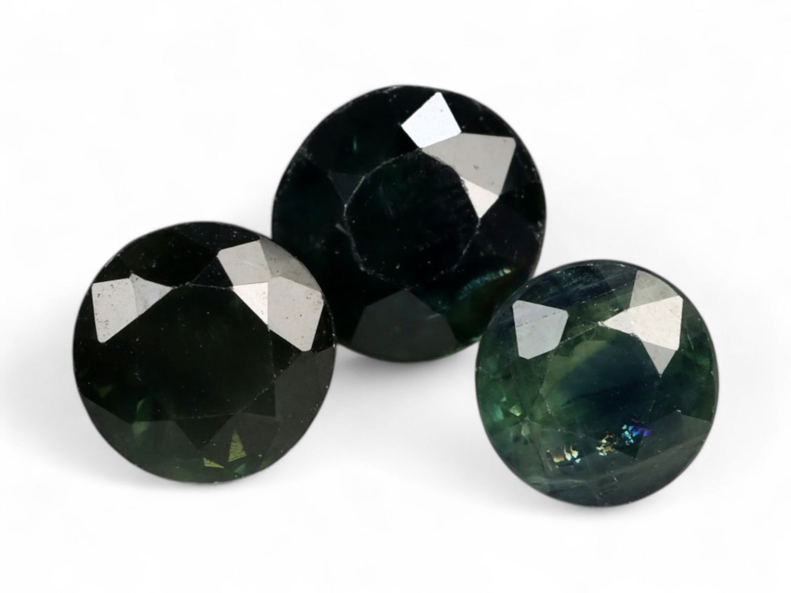 4.66 Carats Green-Blue Parti Sapphire Round Lot - Natural Australian Stones (1 of 1)