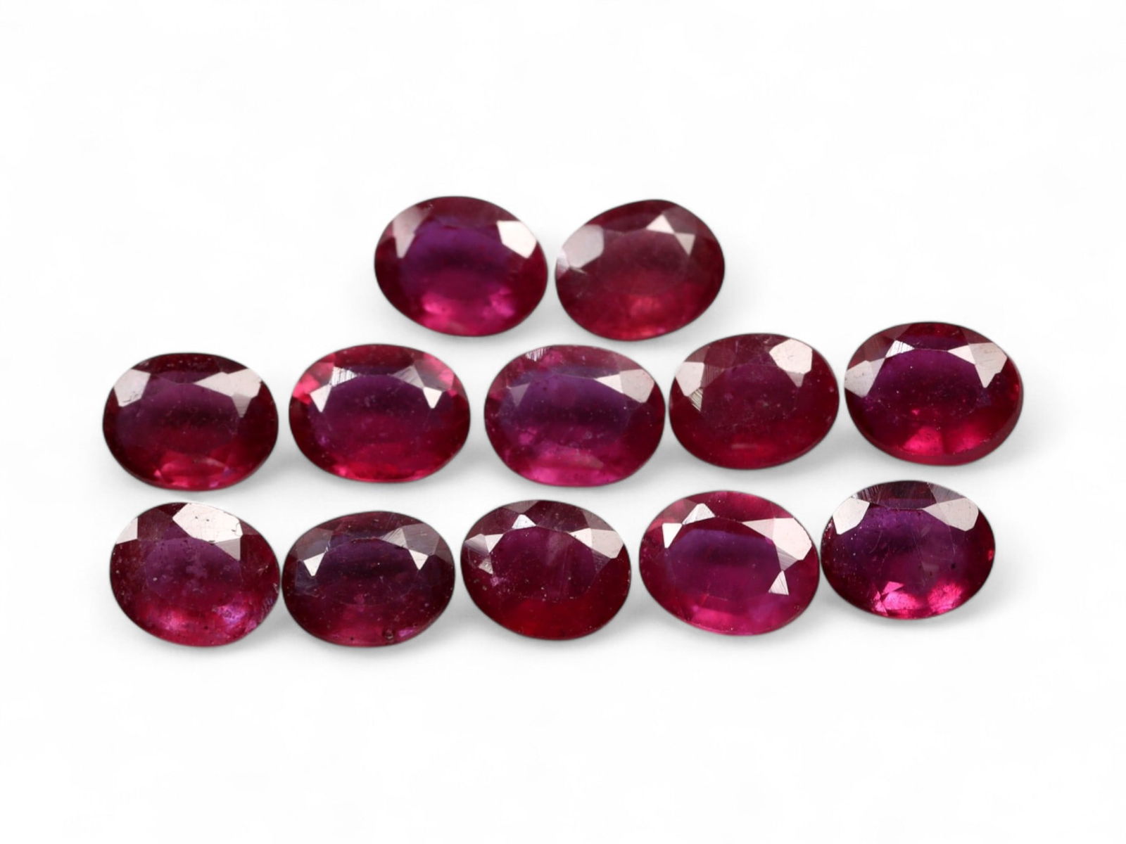 5.72 Carats Crimson Red Ruby Oval Lot - Natural Mozambique Stones (1 of 1)