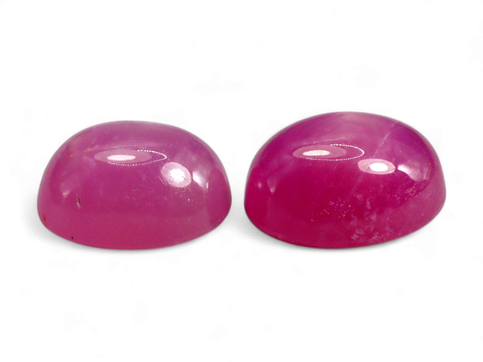 11.80 Carats Vivid Pinkish-Red Ruby Cabochon Duo - Natural Loose Stones (1 of 1)