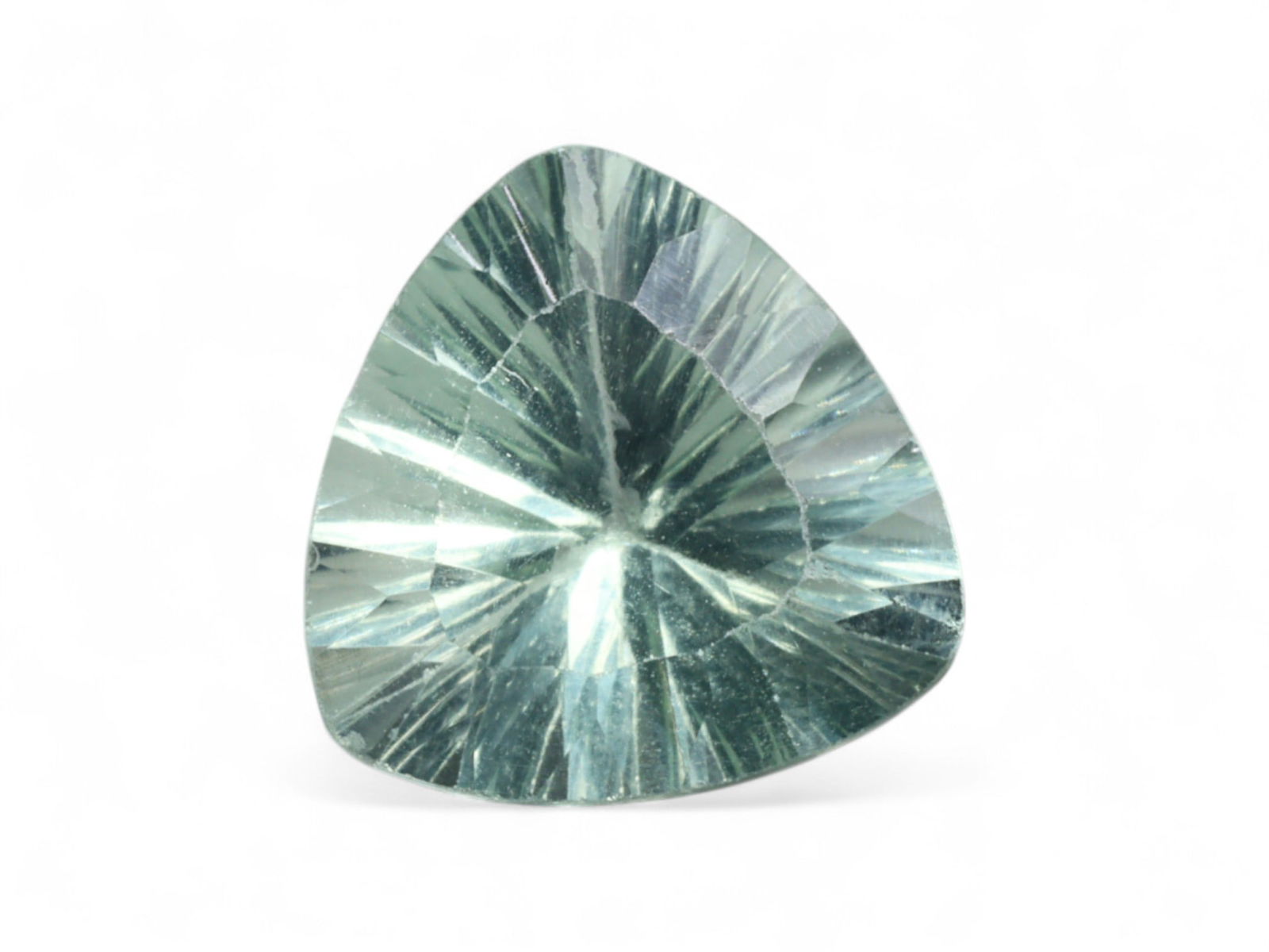 3.87 Carats Pale Green Fluorite Trillion - Natural Concave Cut Gemstone (1 of 2)