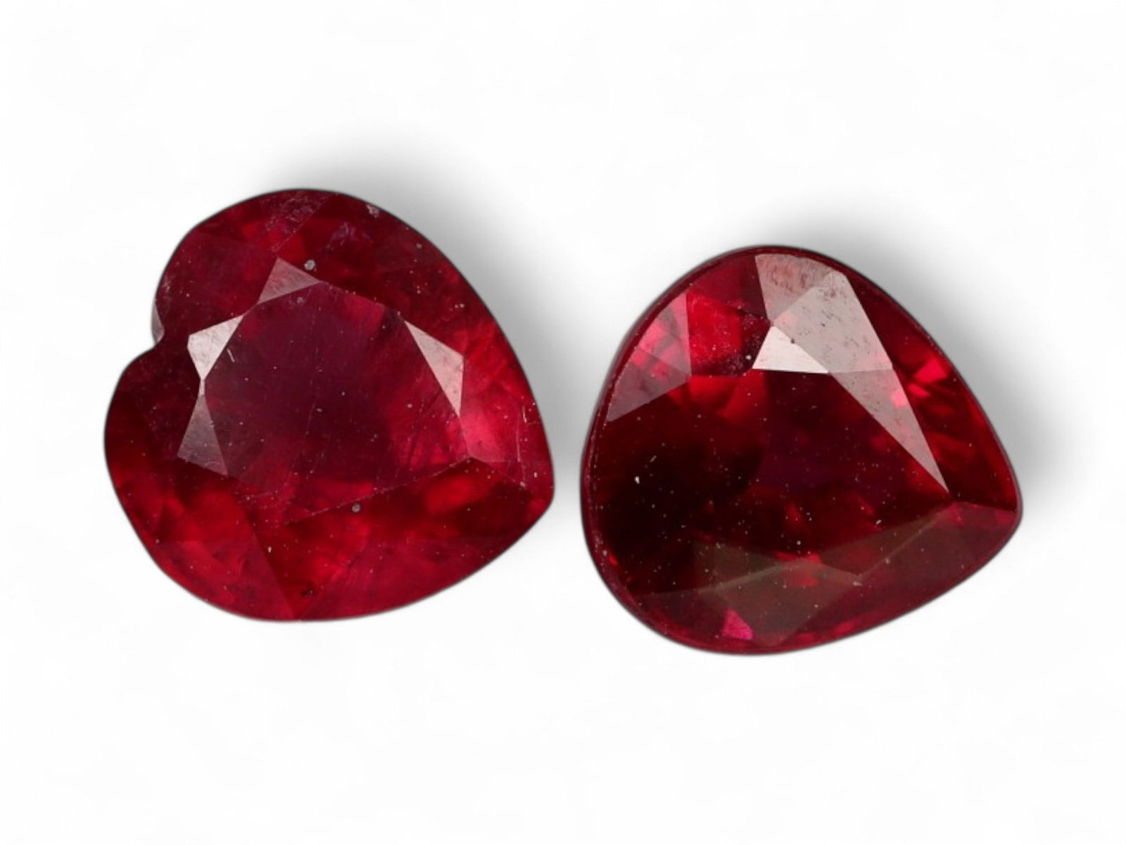 4.95 Carats Deep Red Ruby Heart Pair - Natural Loose Stones (1 of 1)
