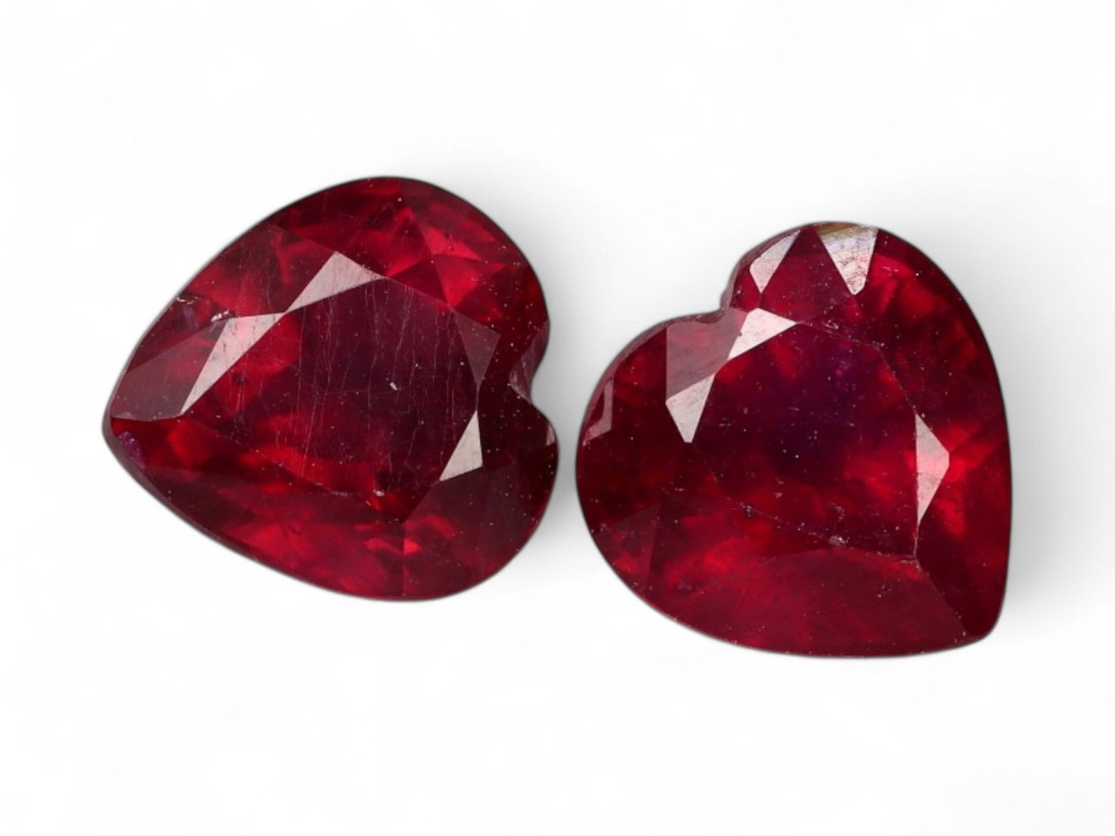 5.62 Carats Deep Red Ruby Heart Pair - Natural Loose Stones (1 of 1)