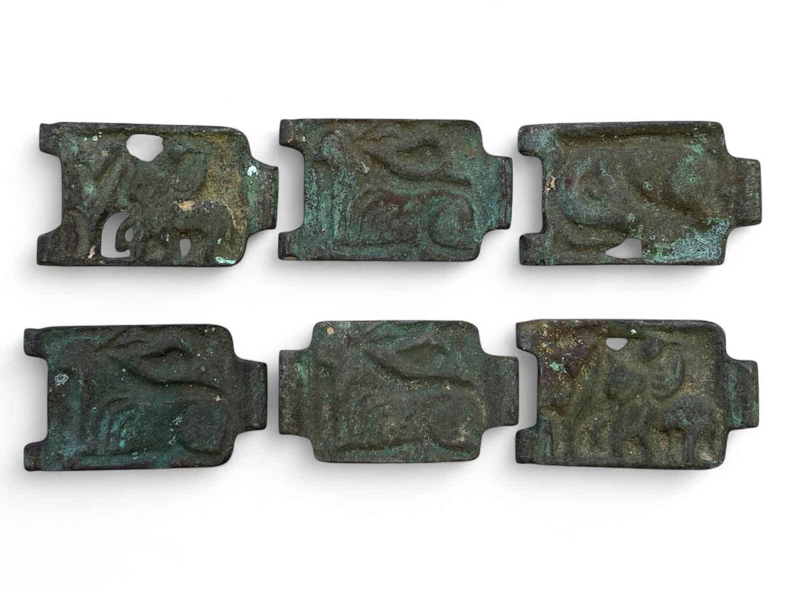 Ancient Scythian Bronze Animal Motif Belt Plaques Set, c. 6th-3rd Century BCE, 87g (1 of 1)