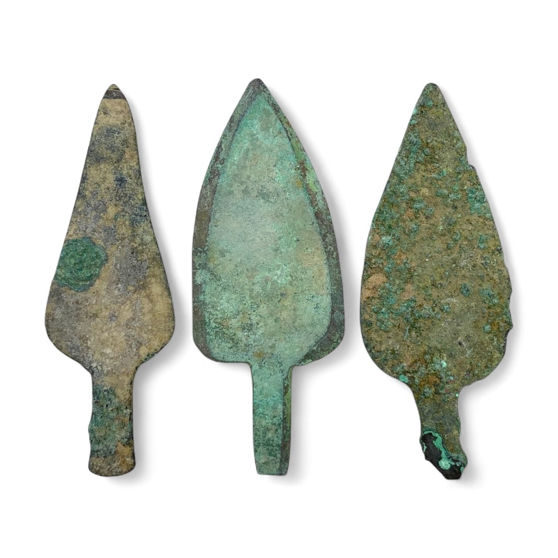 Ancient Near Eastern Bronze Triad of Leaf-Shaped Spearheads, 7cm, 62g (1 of 2)