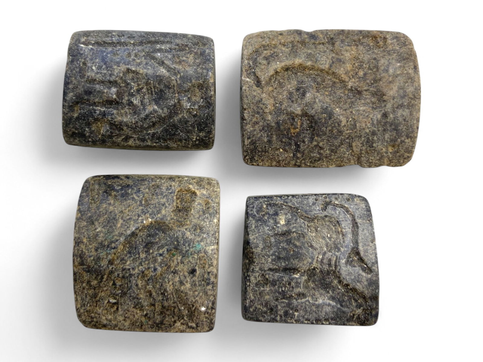 Ancient Near Eastern Double Convex Stamp Seals with Zoomorphic Motifs, c. 3rd Millennium BCE, 30g (1 of 3)