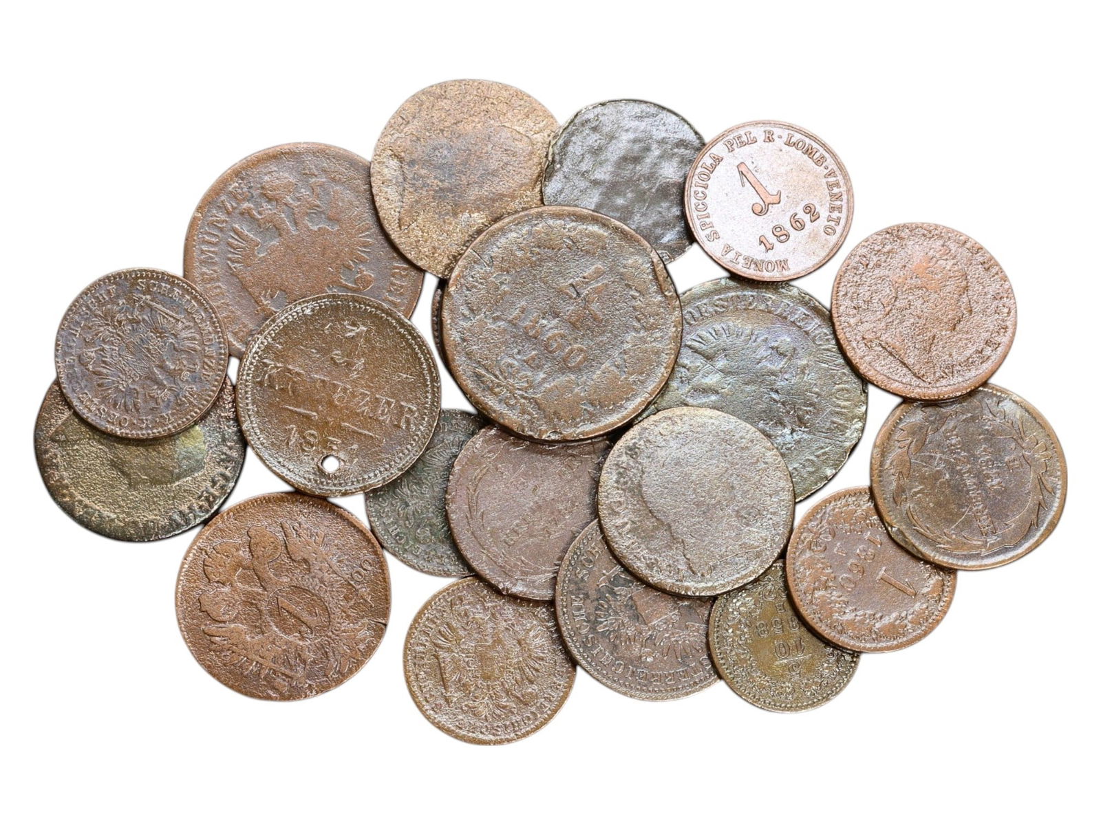 Medieval Hungarian/Austrian Mixed Copper Coin Collection, c. 18th-19th Century CE (1 of 1)