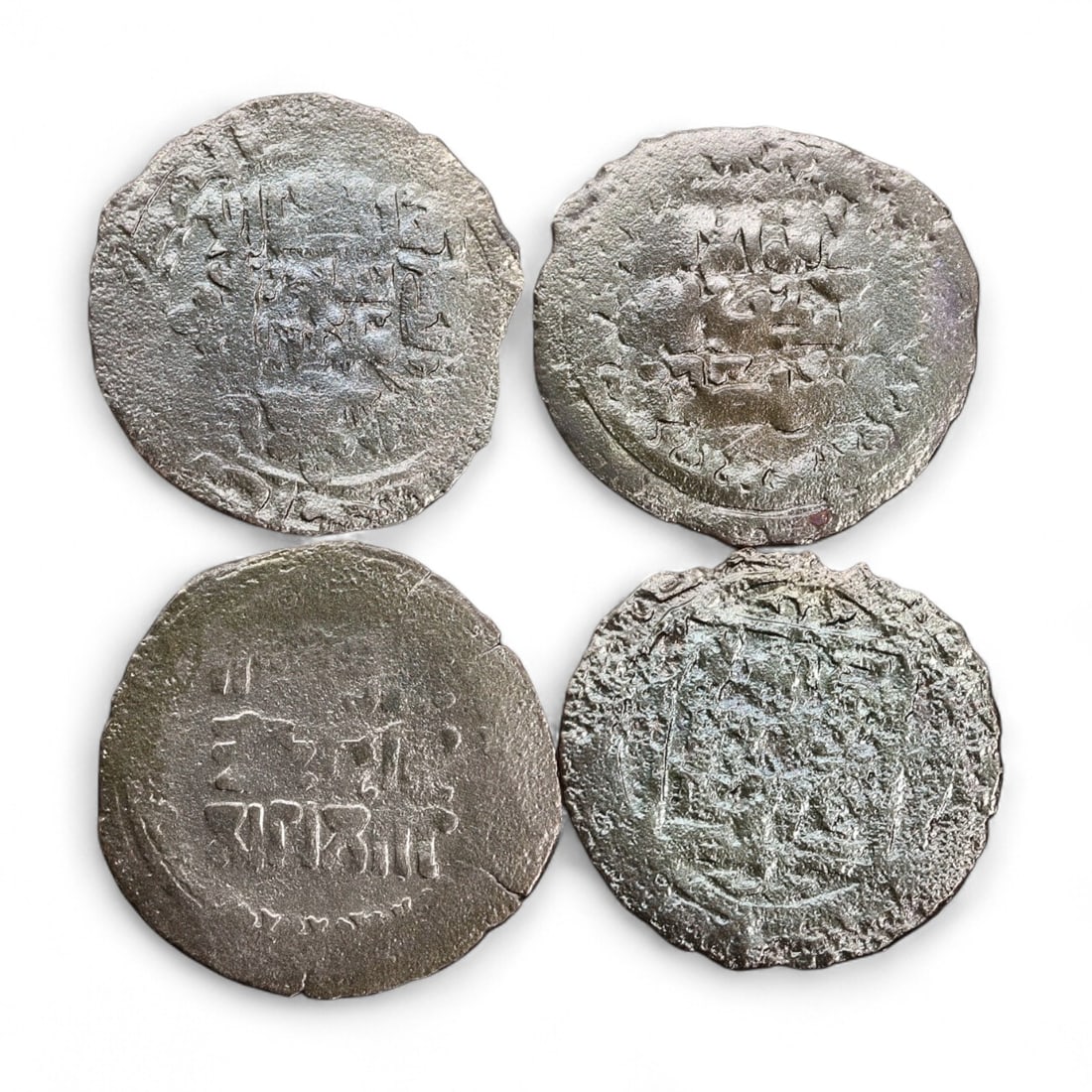 Ancient Medieval Mongol Empire Silver Dirham Coins Collection, c. 13th-14th Century CE, 16g (1 of 2)