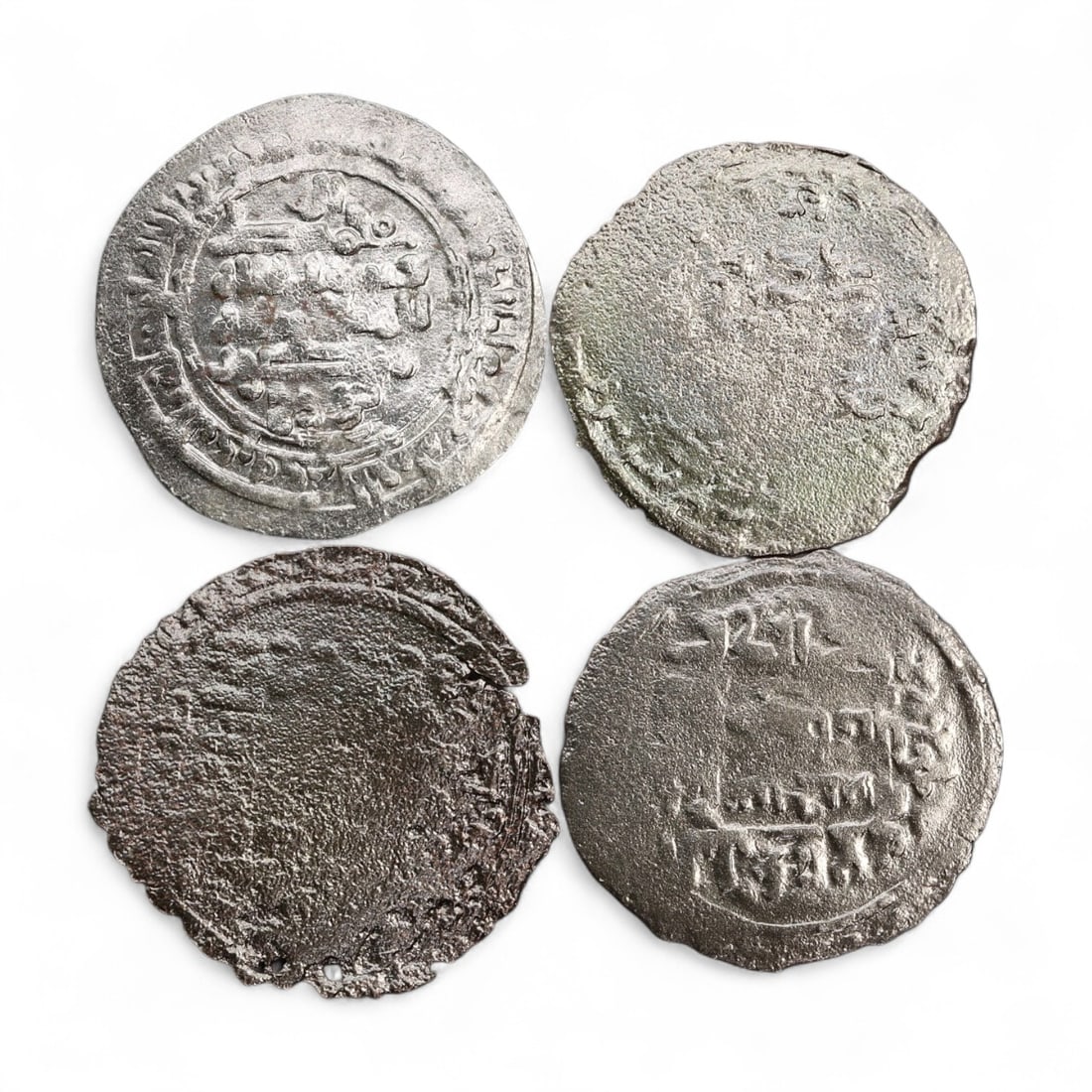 Ancient Medieval Mongol Empire Silver Dirham Coins Collection, c. 13th-14th Century CE, 14g (1 of 2)