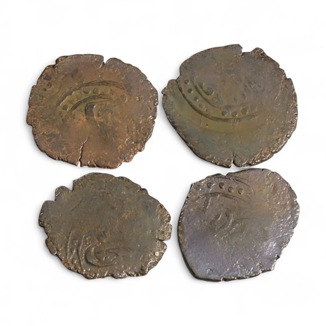 Ancient Medieval Islamic Bronze Hammered Coin Collection, c. 13th-15th Century CE, 12g (1 of 2)