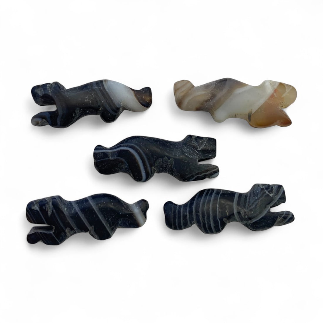 Ancient Medieval Pyu Zoomorphic Agate Amulet Set, c. 6th-9th Century CE, 10g (1 of 1)