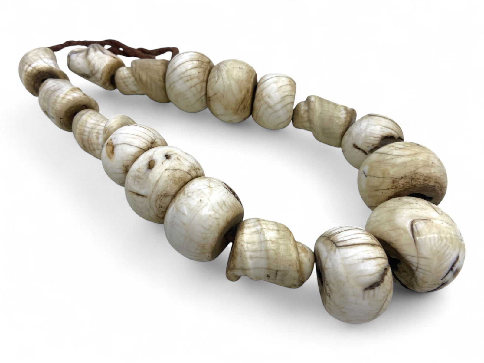 Antique Tibetan Ritual Conch Shell Beads Strand, c. 18th-19th Century CE, 460g (1 of 3)