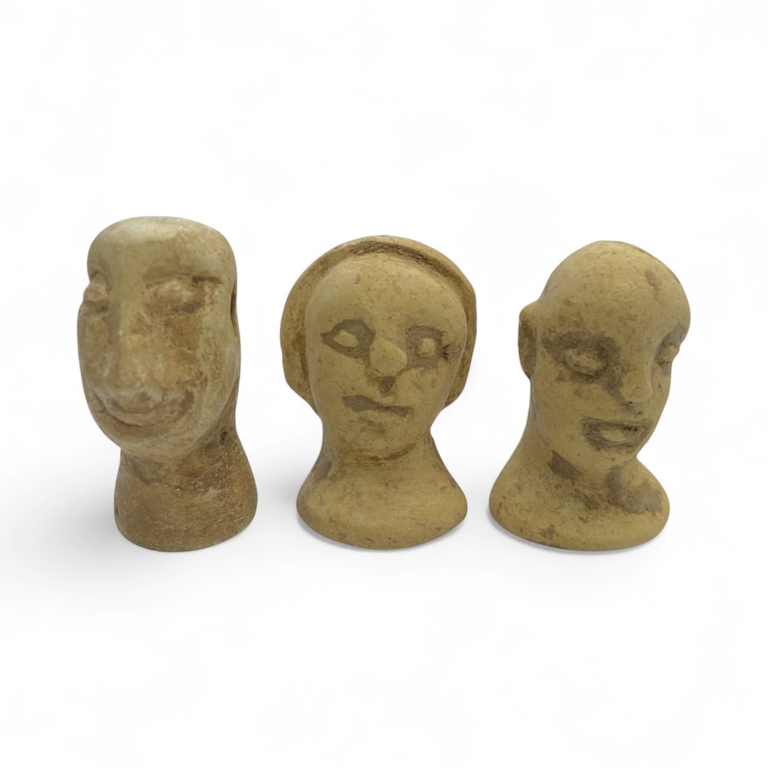 Ancient Bactrian Carved Stone Idol Head Busts, c. 3rd-1st Millennium BCE, 36g (1 of 2)