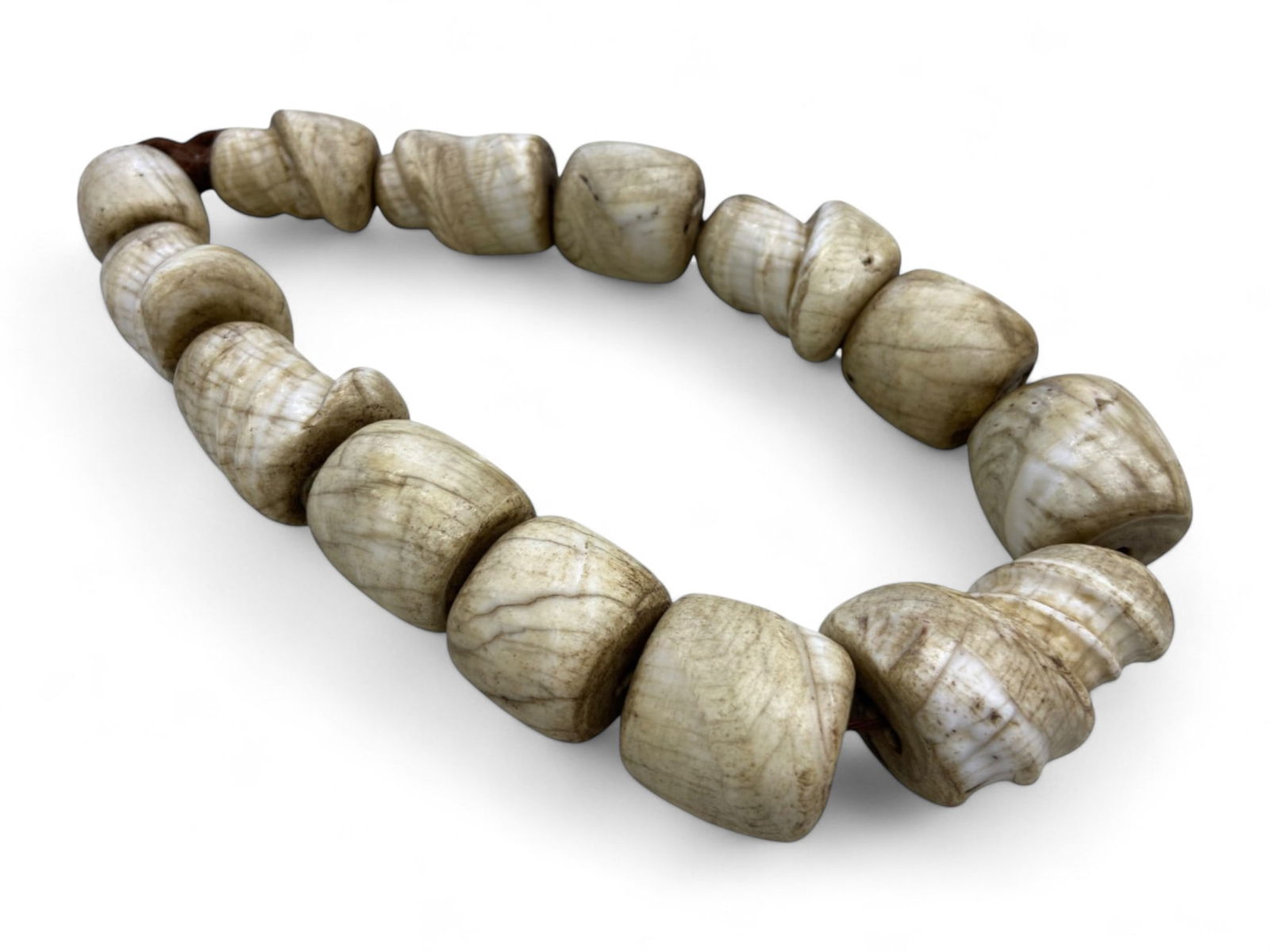 Antique Tibetan Ritual Shell Bead Strand, Buddhist Cultural Ornament, 19th Century CE, 504g (1 of 2)