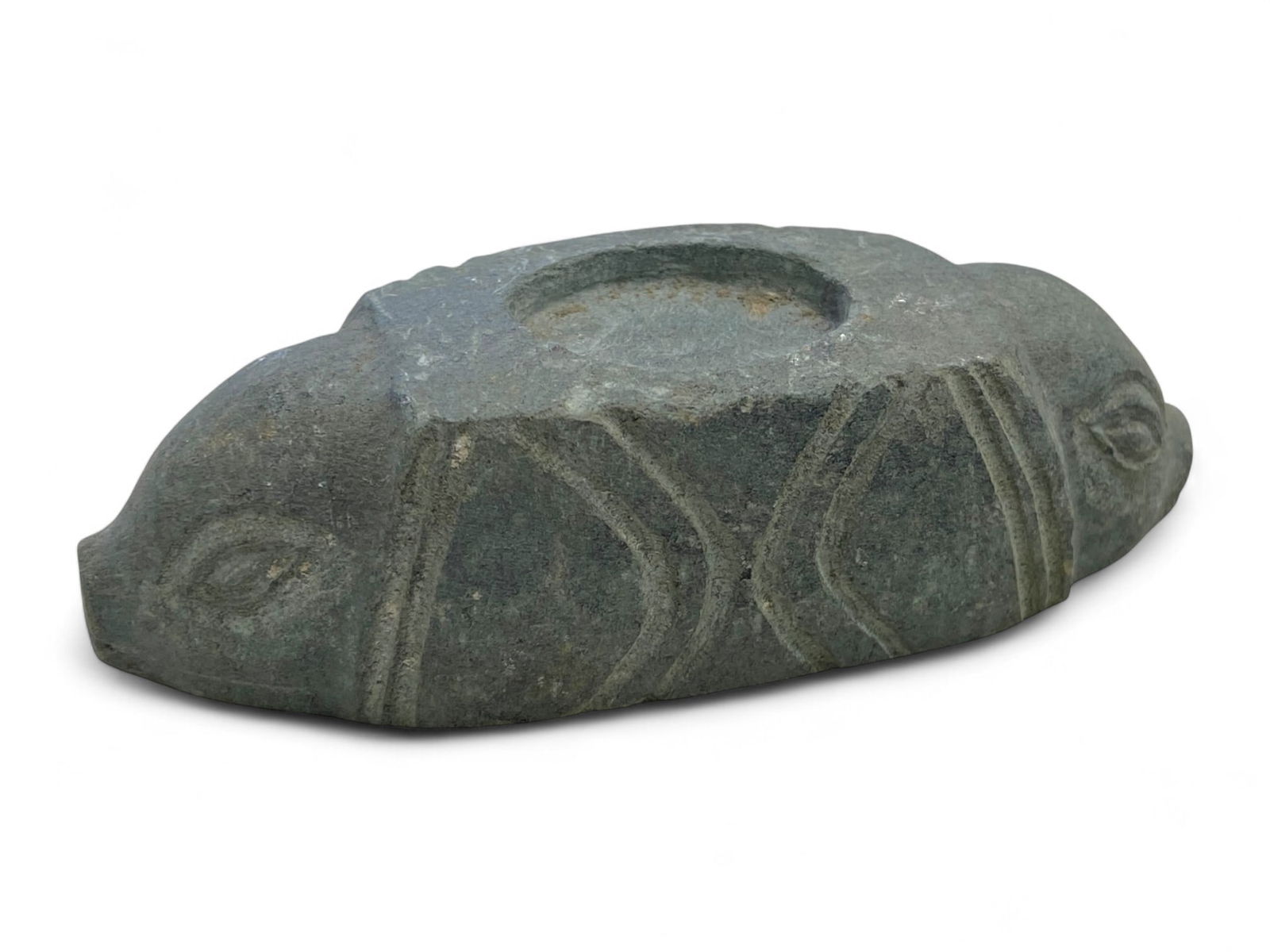 Ancient Bactrian Double-Headed Zoomorphic Schist Ritual Object, c. 3rd-2nd Millennium BCE, 181g (1 of 3)