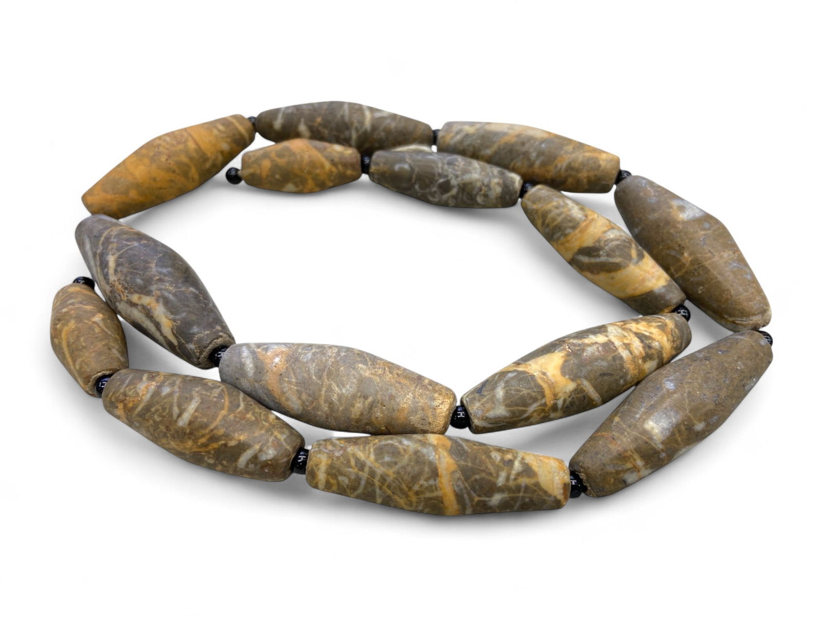 Ancient Near Eastern Barrel-Shaped Jasper Beads Necklace, c. 2500-1500 BCE - 135g (1 of 2)